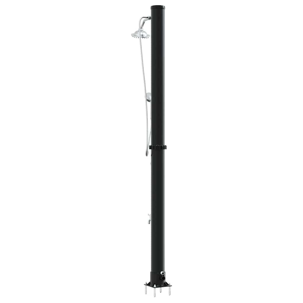vidaXL Outdoor Solar shower Black 217 cm PVC and Aluminium