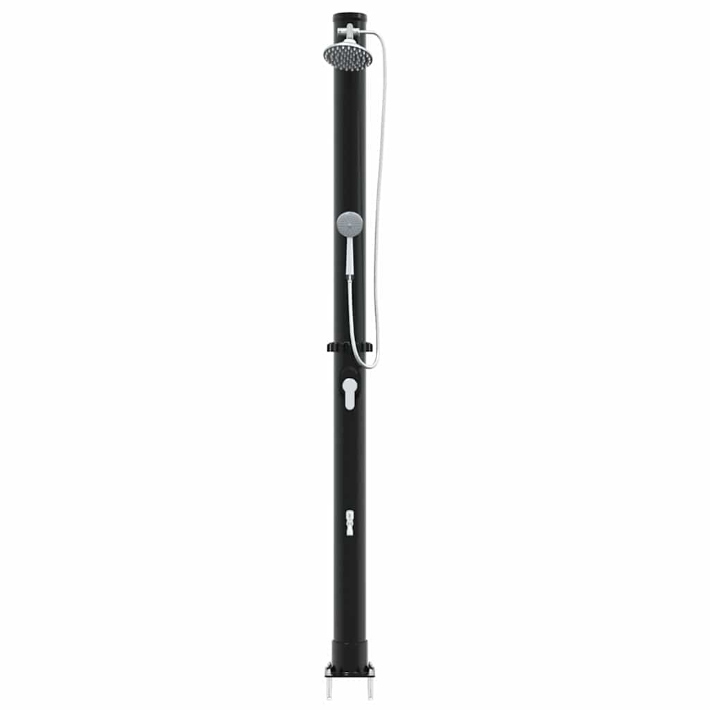 vidaXL Outdoor Solar shower Black 217 cm PVC and Aluminium