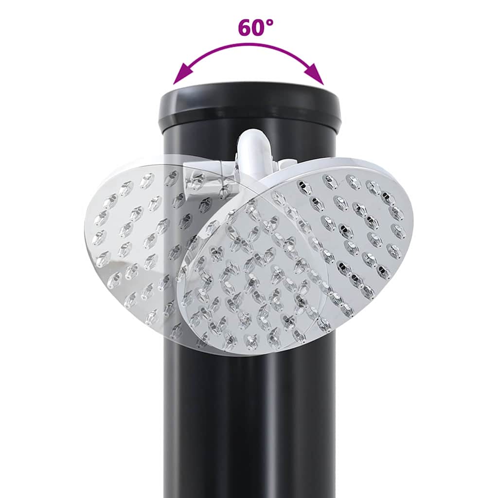 vidaXL Outdoor Solar shower Black 217 cm PVC and Aluminium