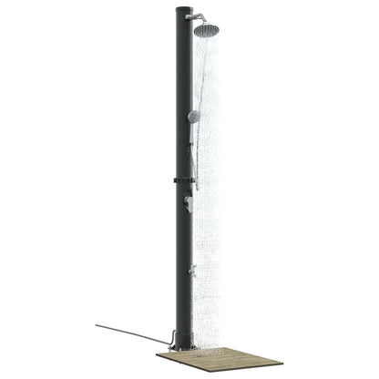 vidaXL Outdoor Solar shower Black 217 cm PVC and Aluminium
