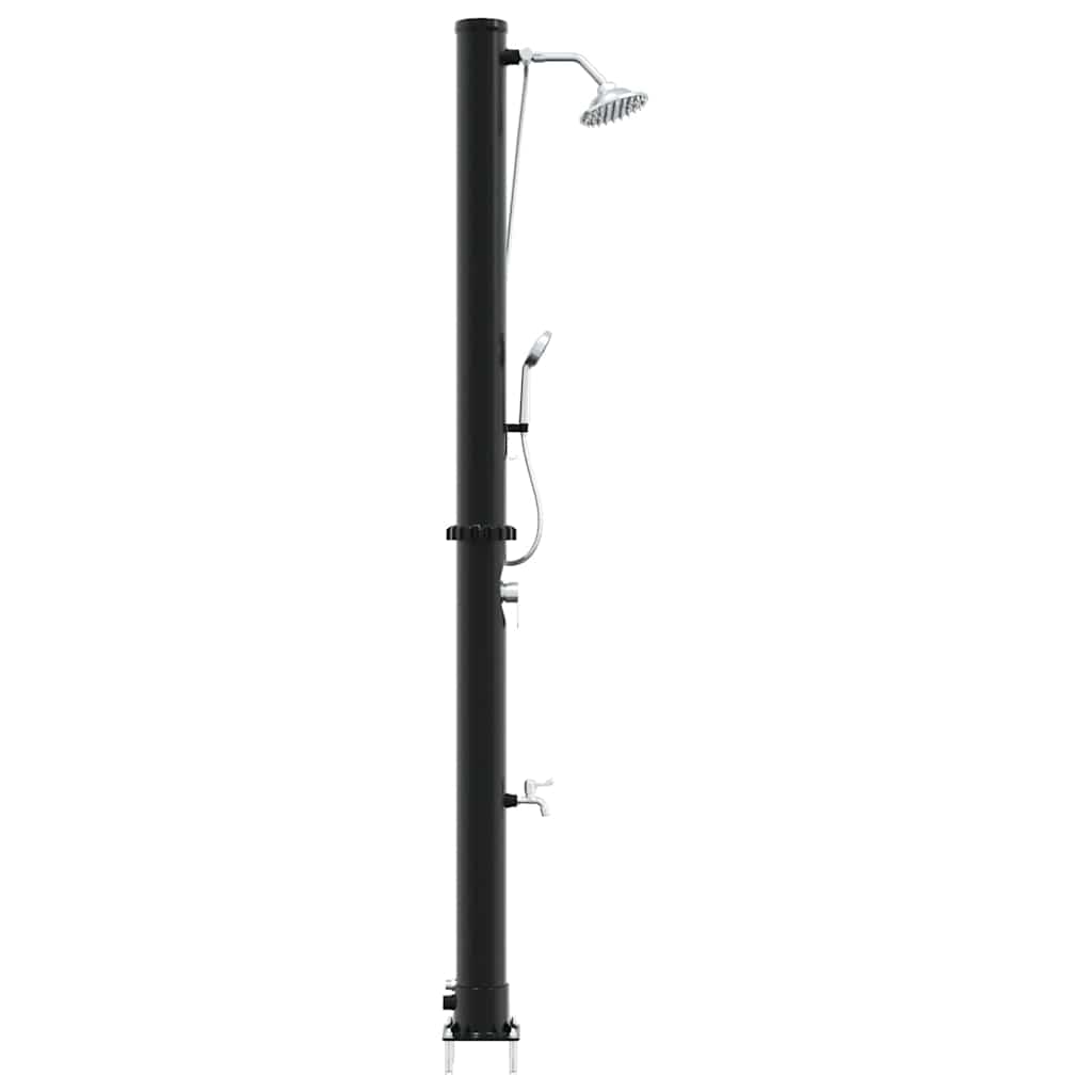 vidaXL Outdoor Solar shower Black 217 cm PVC and Aluminium