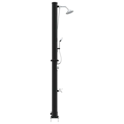 vidaXL Outdoor Solar shower Black 217 cm PVC and Aluminium