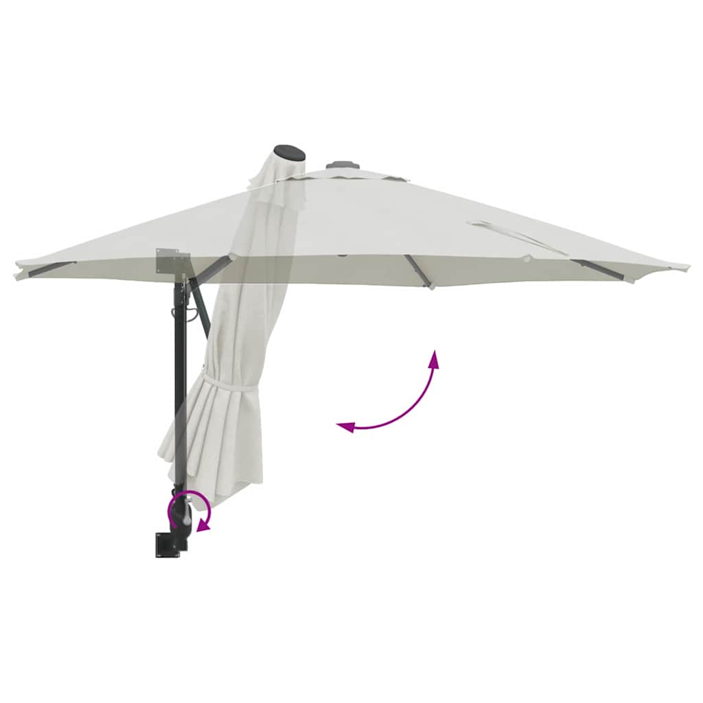 vidaXL Garden Parasol Sand 248 x 248 x 148 cm Polyester and Steel