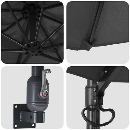 vidaXL Garden Parasol Anthracite 248 x 248 x 148 cm