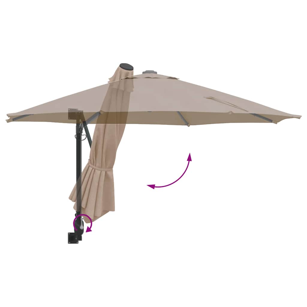 vidaXL Garden Parasol Taupe 248 x 248 x 148 cm Polyester and Steel