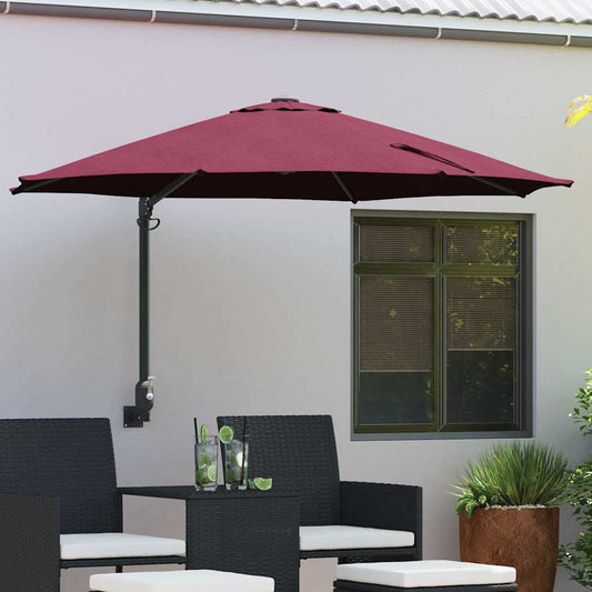 vidaXL Garden Parasol Bordeaux Red 248 x 248 x 148 cm