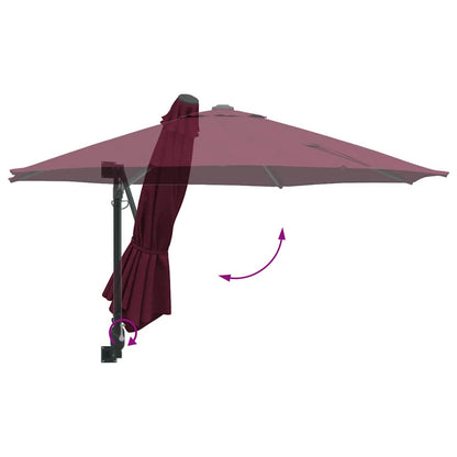 vidaXL Garden Parasol Bordeaux Red 248 x 248 x 148 cm