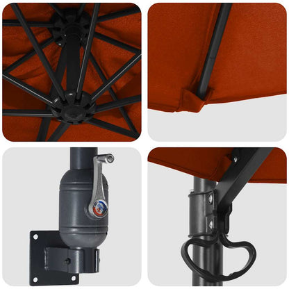 vidaXL Garden Parasol Terracotta 248 x 248 x 148 cm