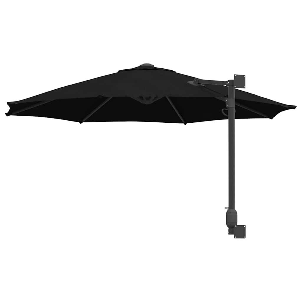 vidaXL Garden Parasol Black 248 x 248 x 148 cm Polyester and Steel