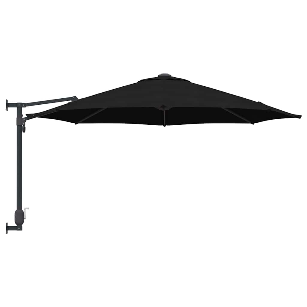 vidaXL Garden Parasol Black 248 x 248 x 148 cm Polyester and Steel