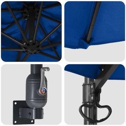 vidaXL Garden Parasol Azurblau 248 x 248 x 148 cm Polyester and Steel
