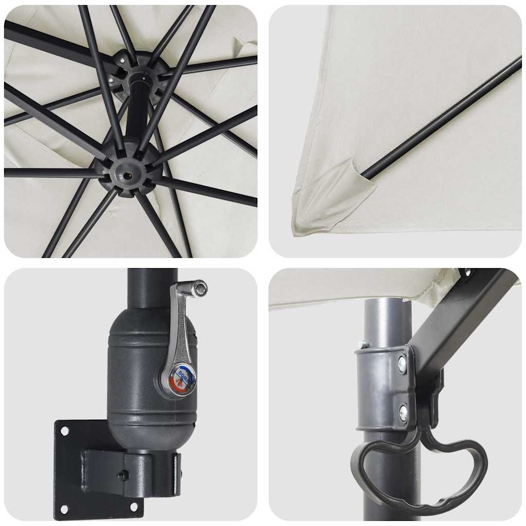 vidaXL Garden Parasol Sand 248.5 x 247.5 x 160 cm Polyester and Steel