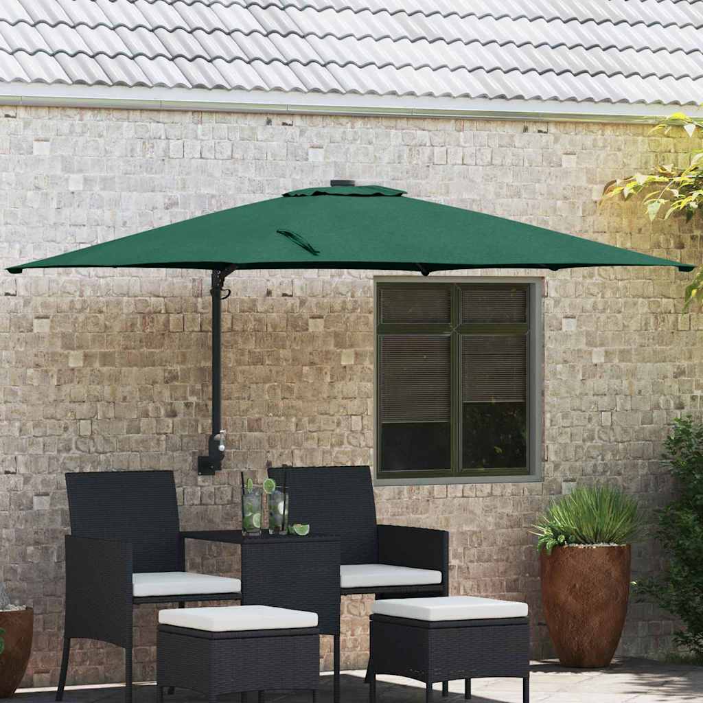 vidaXL Garden Parasol Green 248.5 x 247.5 x 160 cm Polyester and Steel