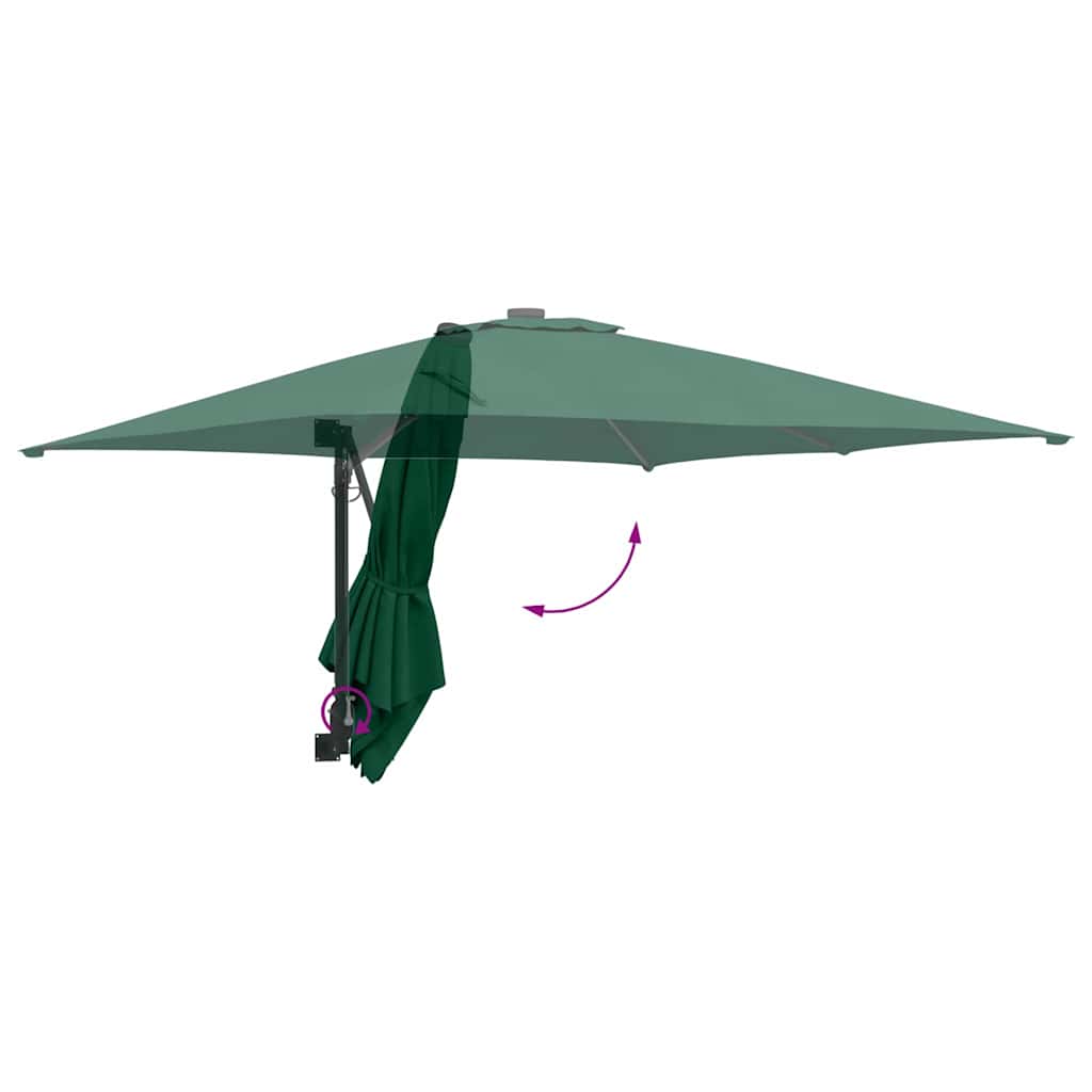 vidaXL Garden Parasol Green 248.5 x 247.5 x 160 cm Polyester and Steel