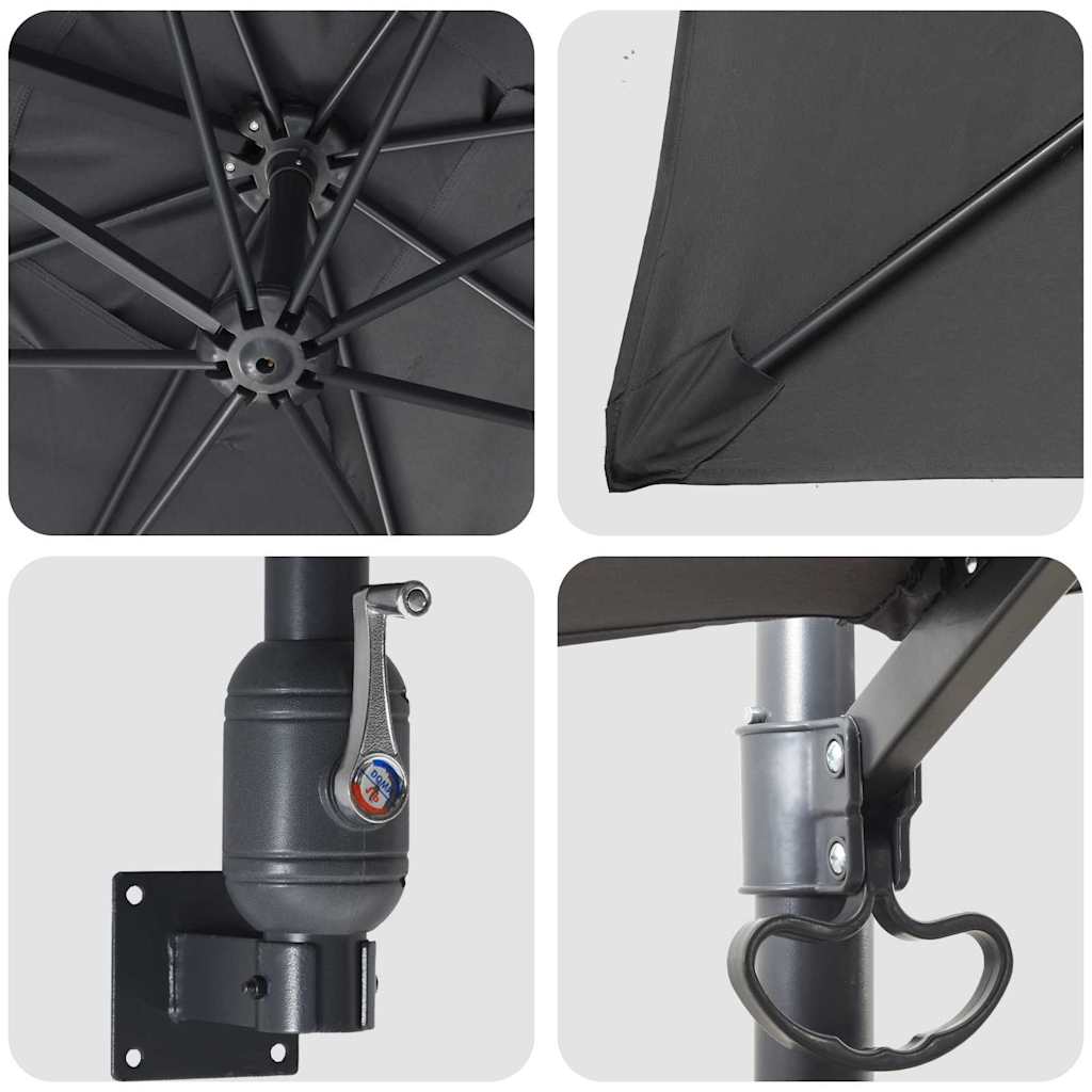 vidaXL Garden Parasol Anthracite 248.5 x 247.5 x 160 cm