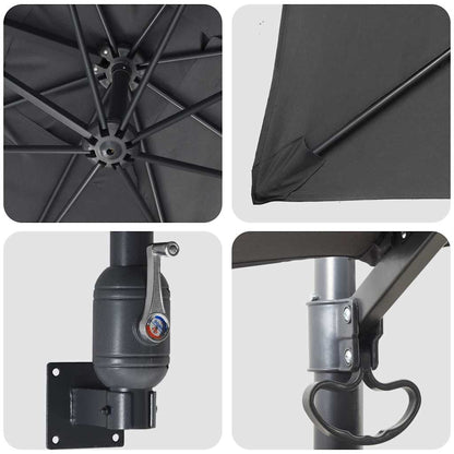 vidaXL Garden Parasol Anthracite 248.5 x 247.5 x 160 cm