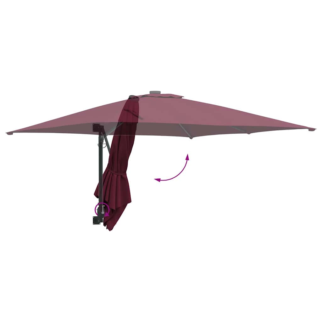 vidaXL Garden Parasol Bordeaux Red 248.5 x 247.5 x 160 cm