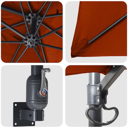 vidaXL Garden Parasol Terracotta 248.5 x 247.5 x 160 cm