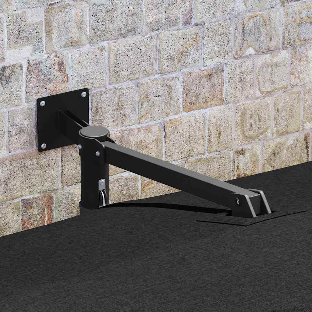 vidaXL Garden Parasol Black 248.5 x 247.5 x 160 cm Polyester and Steel