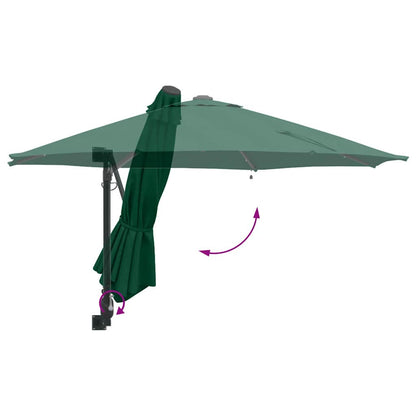 vidaXL Garden Parasol Green 248 x 248 x 148 cm Polyester and Steel