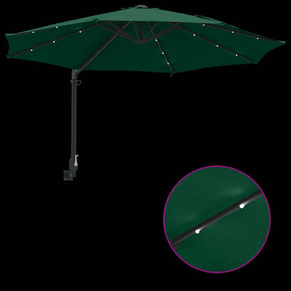 vidaXL Garden Parasol Green 248 x 248 x 148 cm Polyester and Steel