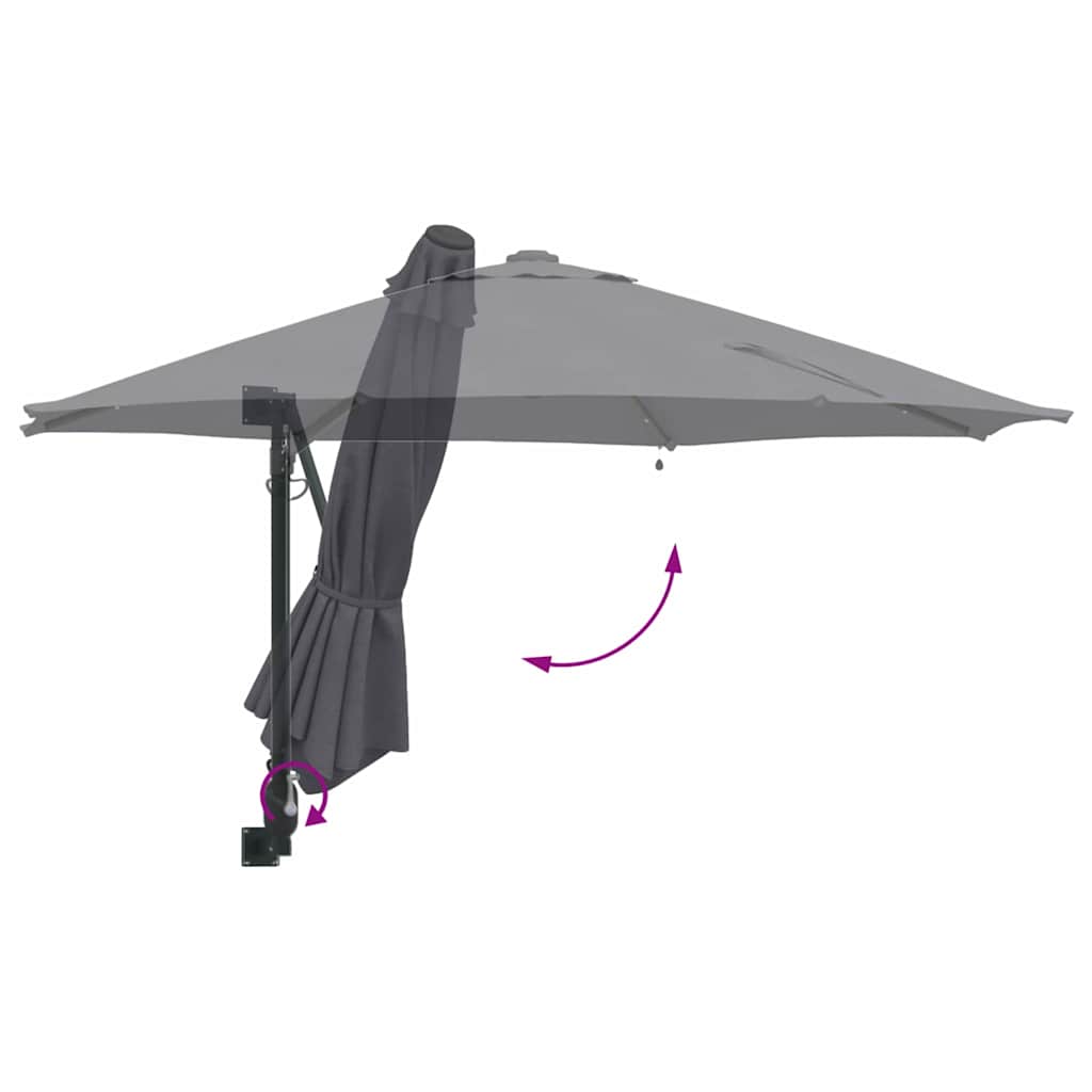 vidaXL Garden Parasol Manual Anthracite 248 x 248 x 148 cm