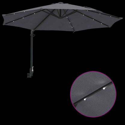 vidaXL Garden Parasol Manual Anthracite 248 x 248 x 148 cm