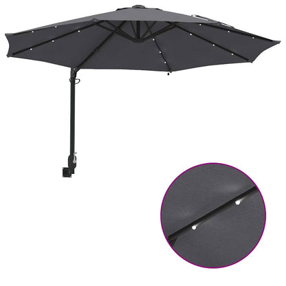 vidaXL Garden Parasol Manual Anthracite 248 x 248 x 148 cm