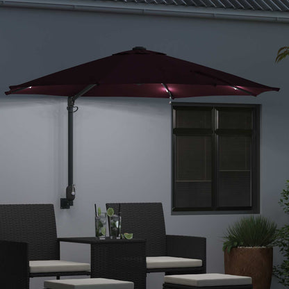 vidaXL Garden Parasol Manual Bordeaux Red 248 x 248 x 148 cm