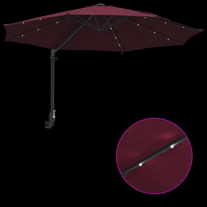 vidaXL Garden Parasol Manual Bordeaux Red 248 x 248 x 148 cm