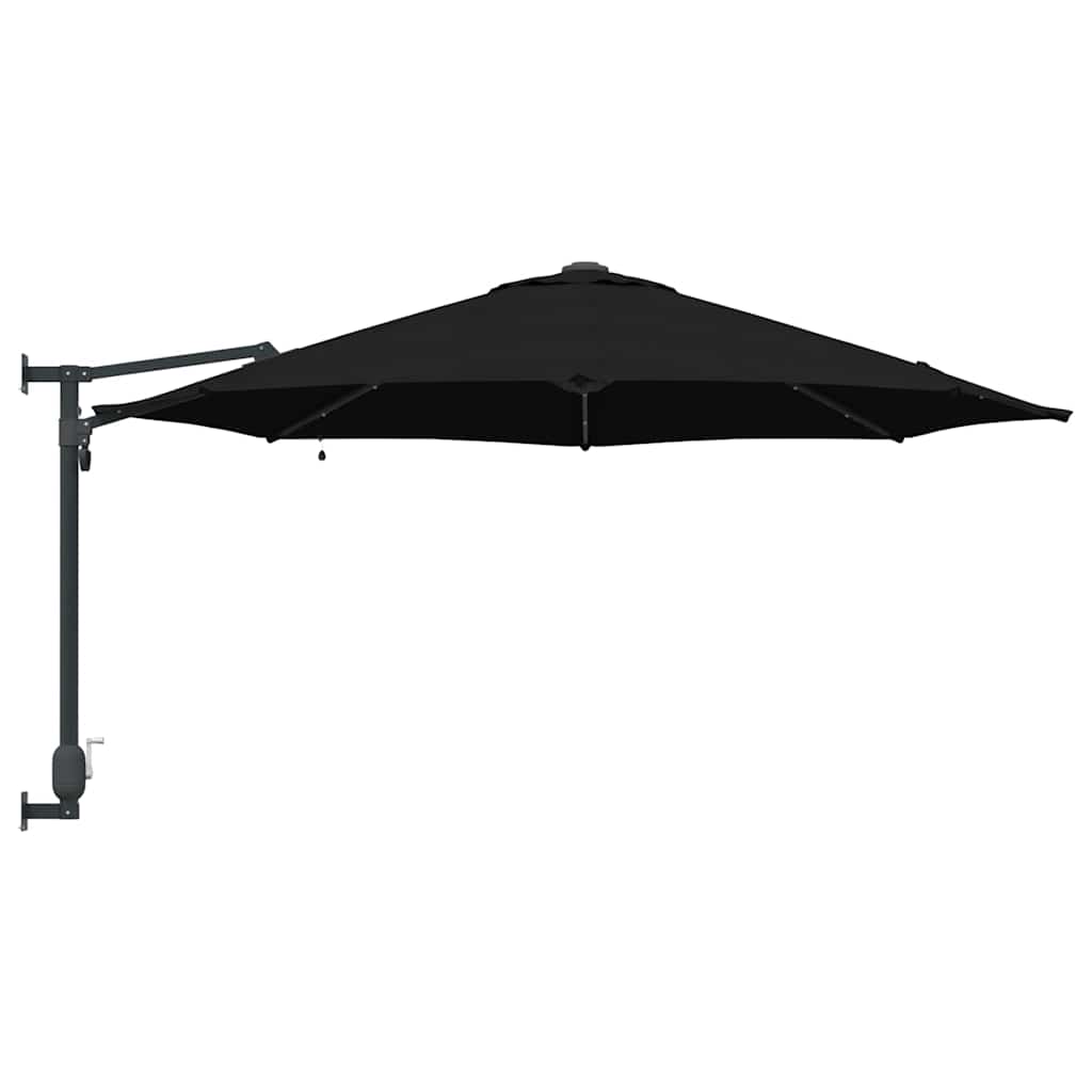 vidaXL Garden Parasol Black 248 x 248 x 148 cm Polyester and Steel
