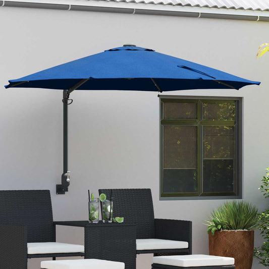 vidaXL Garden Parasol 248 x 248 x 148 cm Polyester and Steel Azurblau