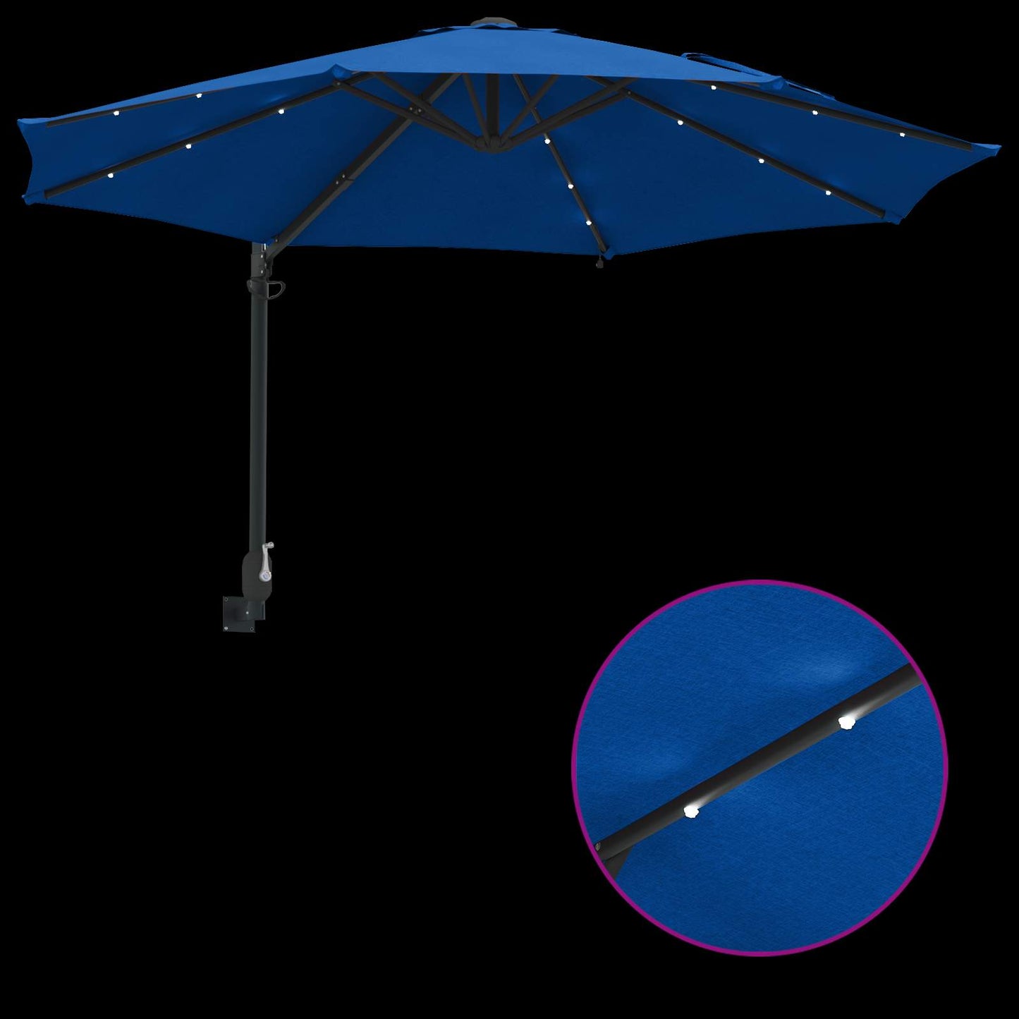 vidaXL Garden Parasol Azurblau 248 x 248 x 148 cm Polyester and Steel