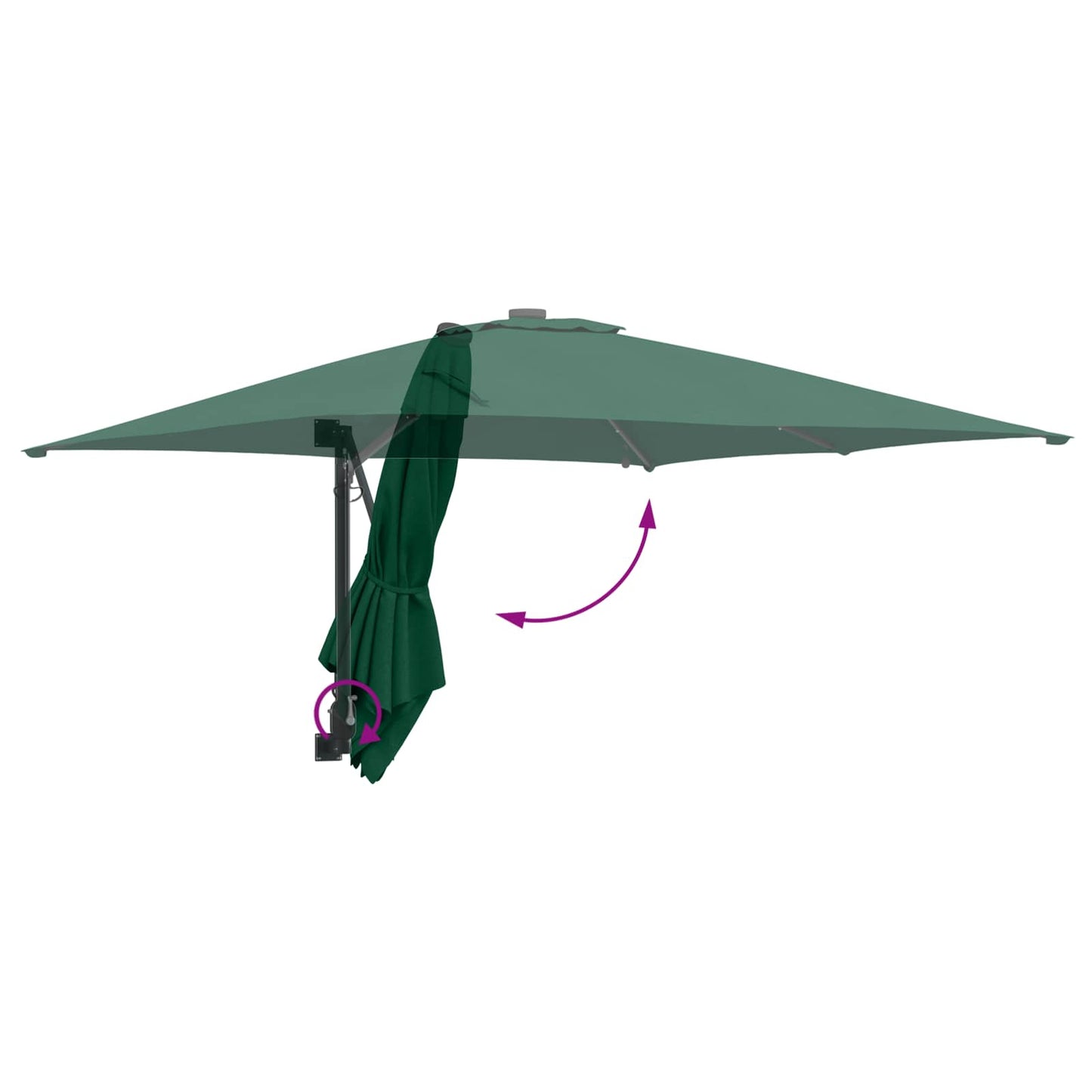vidaXL Garden Parasol Green 248.5 x 247.5 x 160 cm Polyester and Steel
