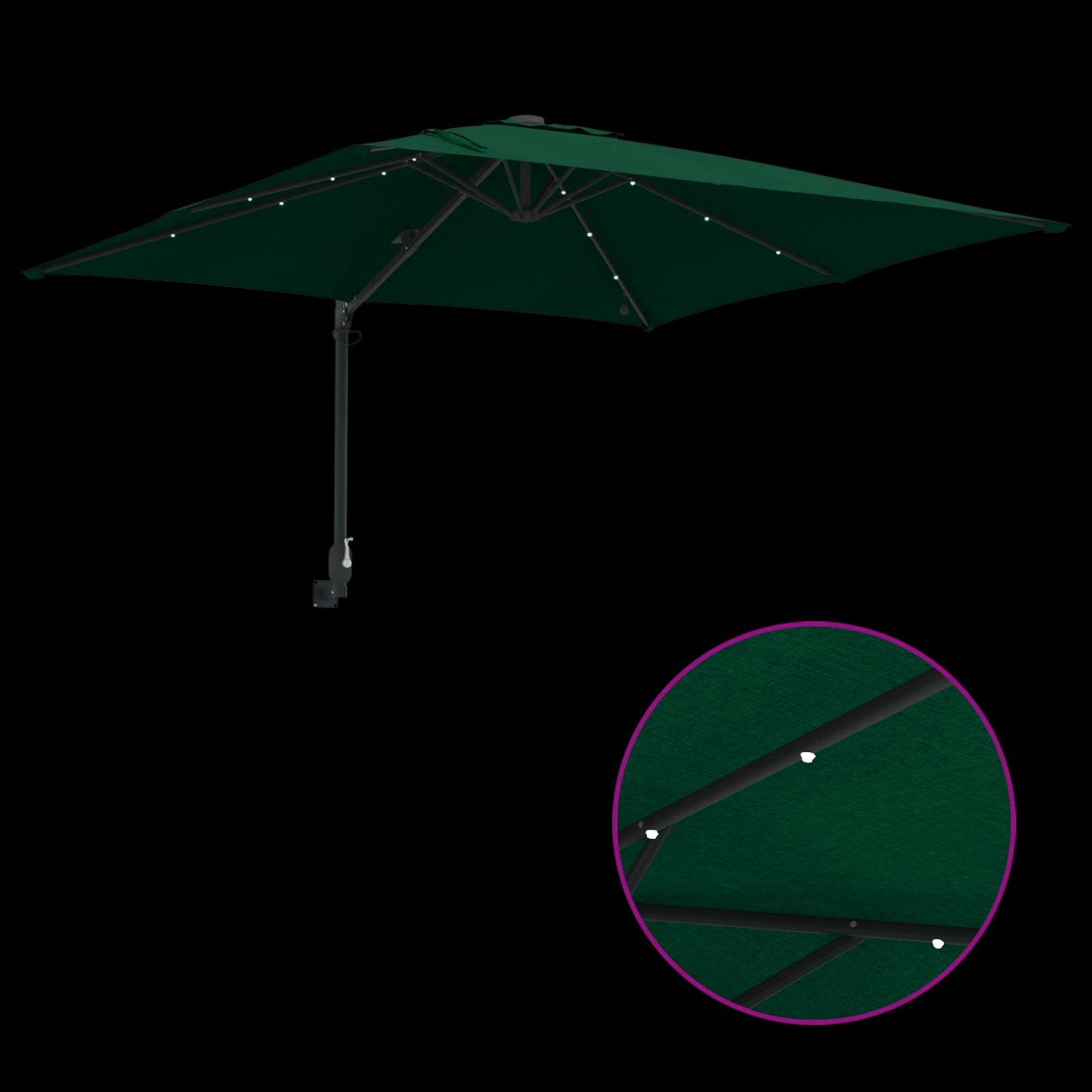 vidaXL Garden Parasol Green 248.5 x 247.5 x 160 cm Polyester and Steel