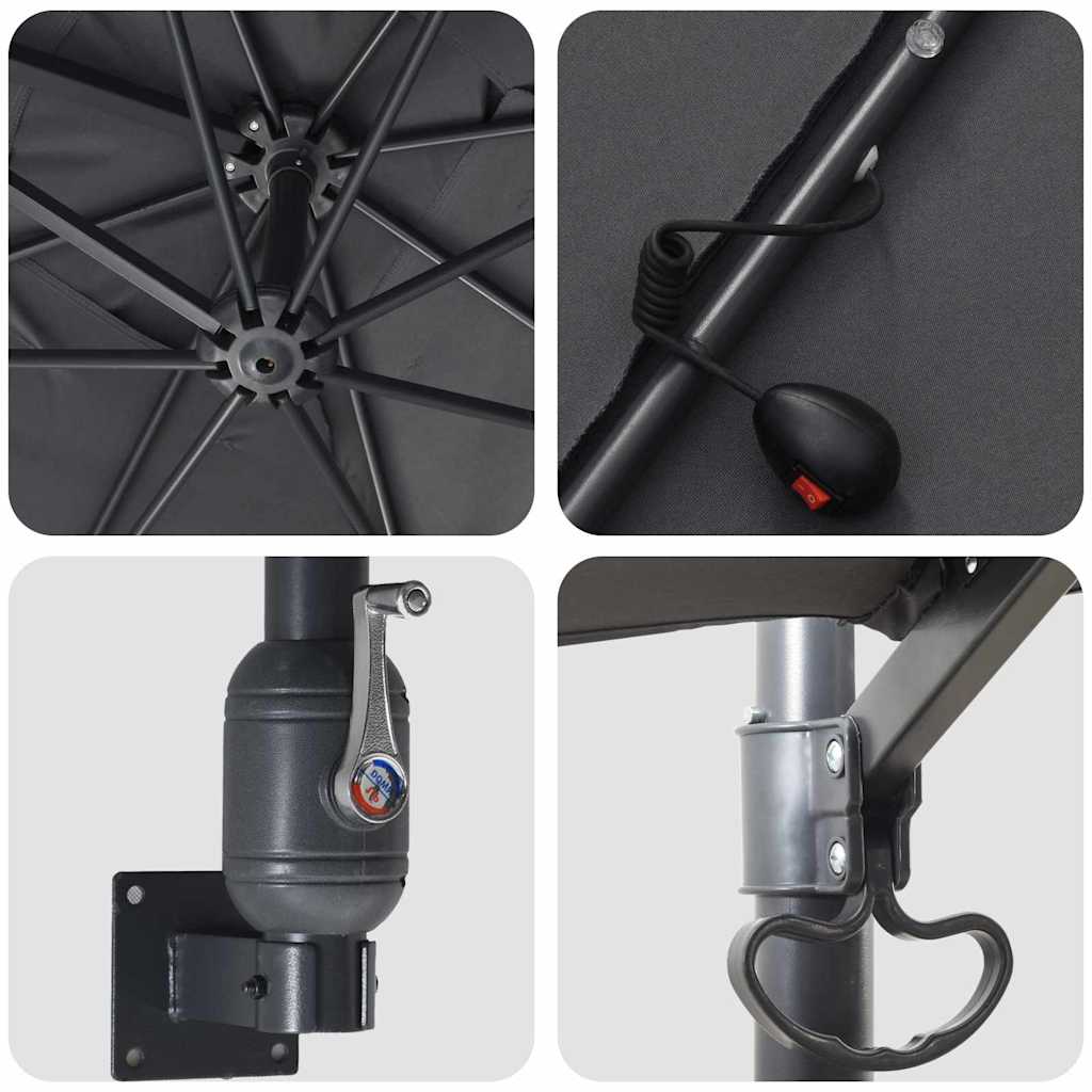 vidaXL Garden Parasol Anthracite 248.5 x 247.5 x 160 cm