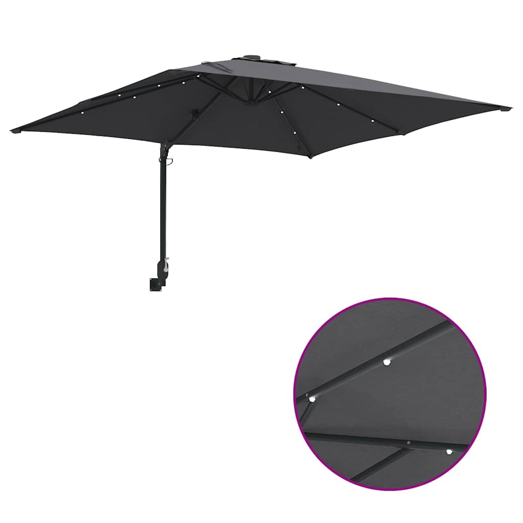 vidaXL Garden Parasol Anthracite 248.5 x 247.5 x 160 cm