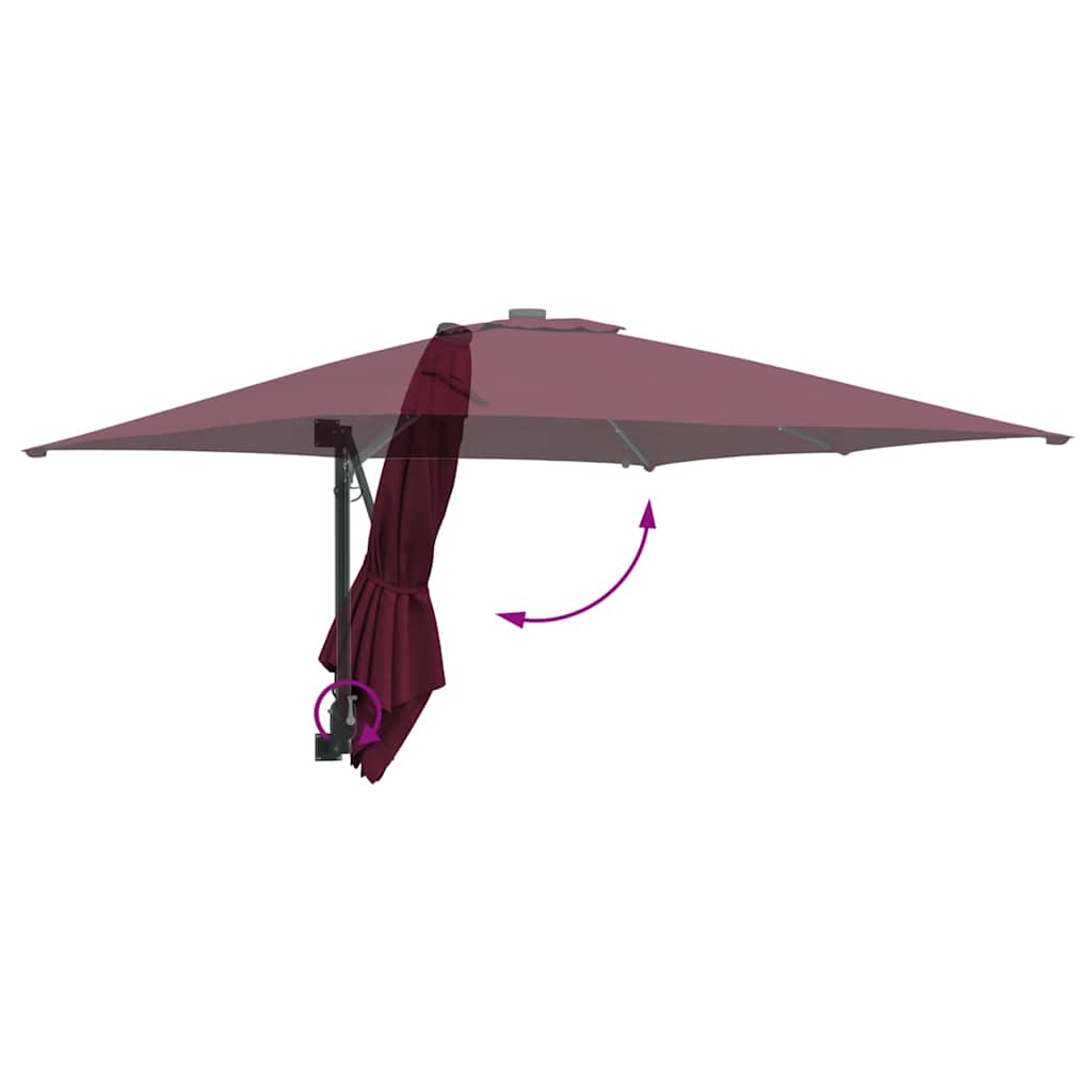 vidaXL Garden Parasol Bordeaux Red 248.5 x 247.5 x 160 cm