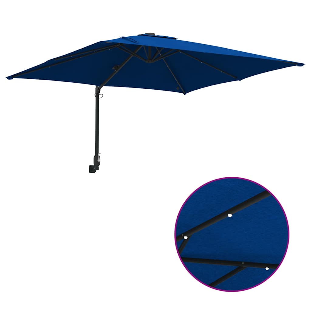 vidaXL Garden Parasol Azurblau 248.5 x 247.5 x 160 cm