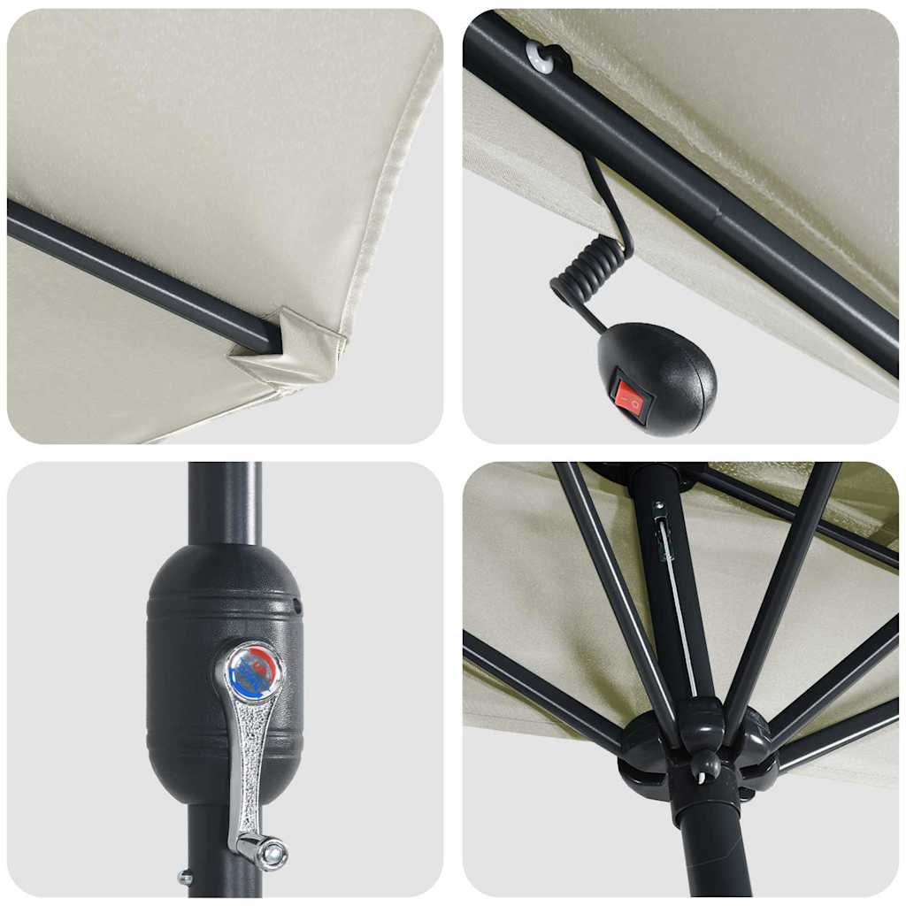 vidaXL Garden Parasol Sand 294 x 150 x 223 cm Polyester and Steel