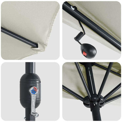 vidaXL Garden Parasol Sand 294 x 150 x 223 cm Polyester and Steel