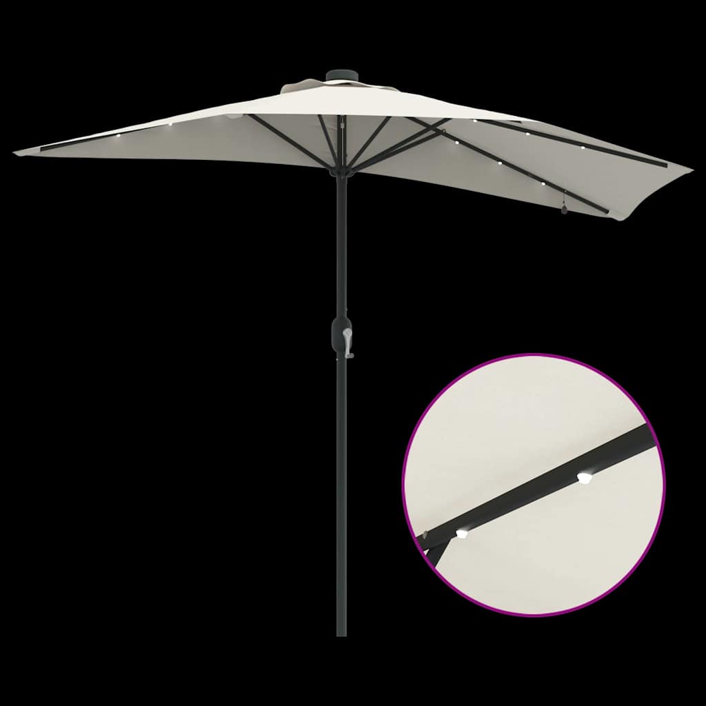 vidaXL Garden Parasol Sand 294 x 150 x 223 cm Polyester and Steel