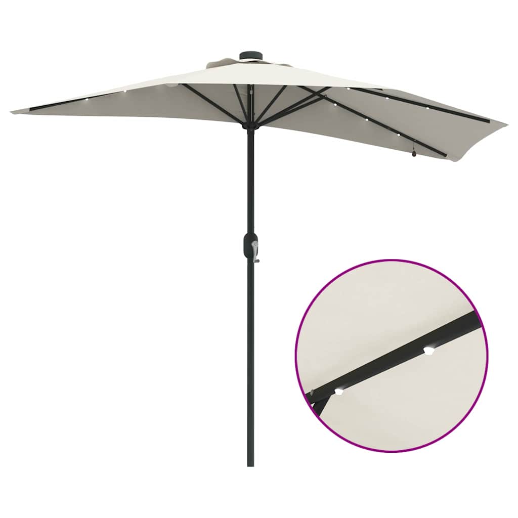 vidaXL Garden Parasol Sand 294 x 150 x 223 cm Polyester and Steel