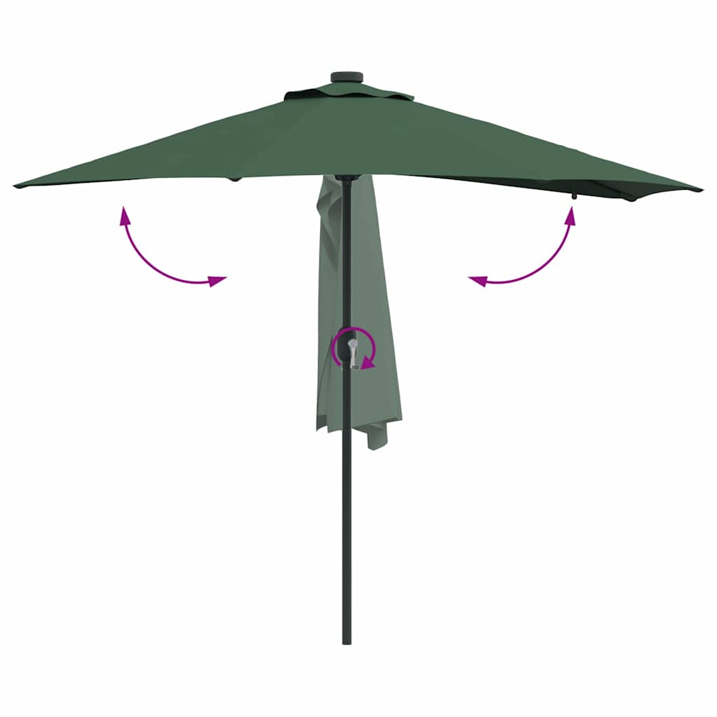 vidaXL Garden Parasol Green 294 x 150 x 223 cm Polyester and Steel