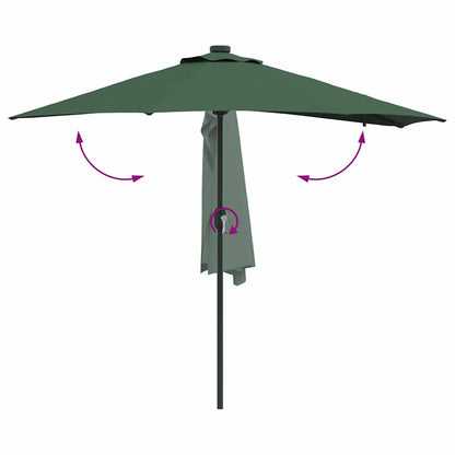 vidaXL Garden Parasol Green 294 x 150 x 223 cm Polyester and Steel