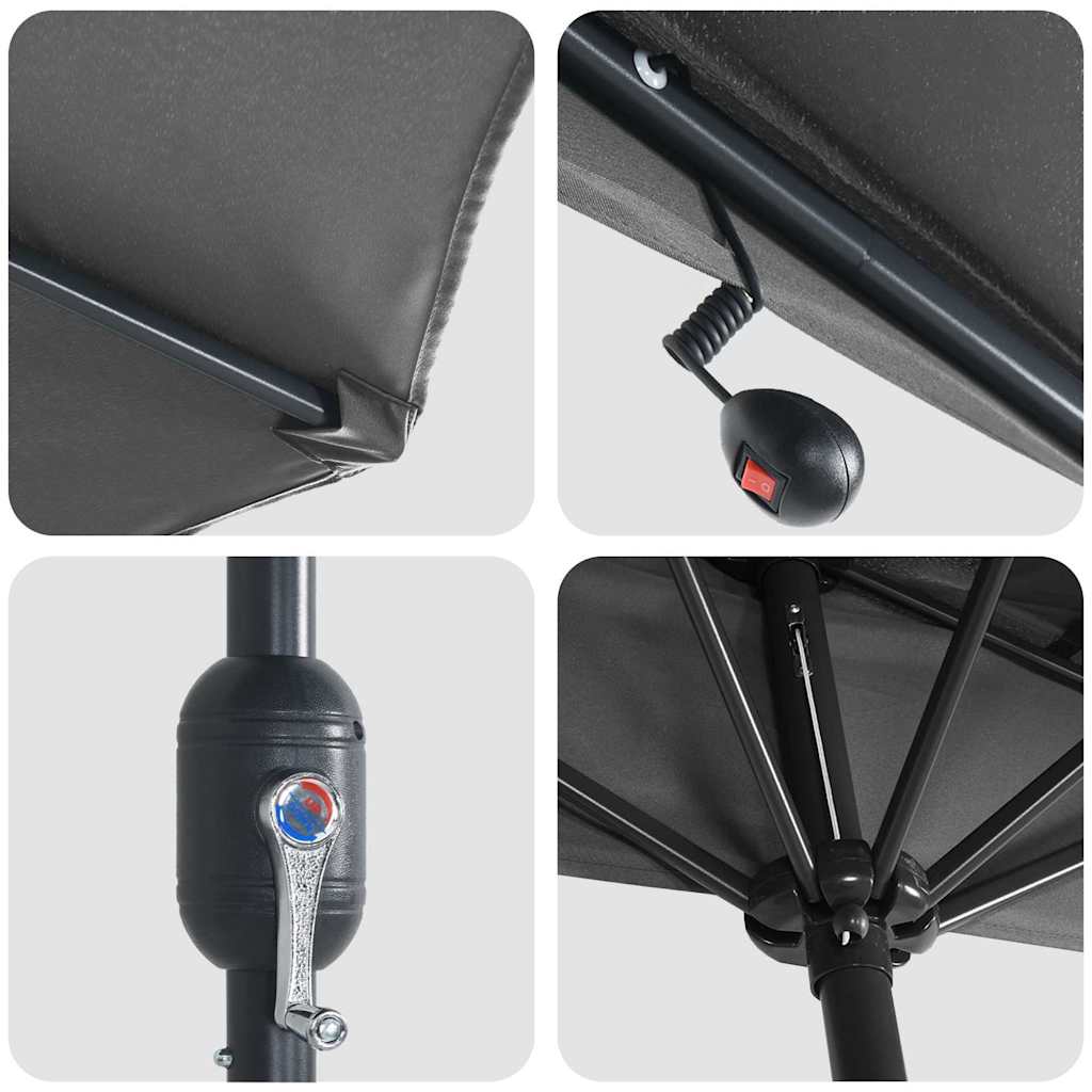 vidaXL Garden Parasol Anthracite 294 x 150 x 223 cm