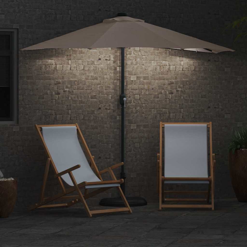 vidaXL Garden Parasol Taupe 294 x 150 x 223 cm Polyester and Steel