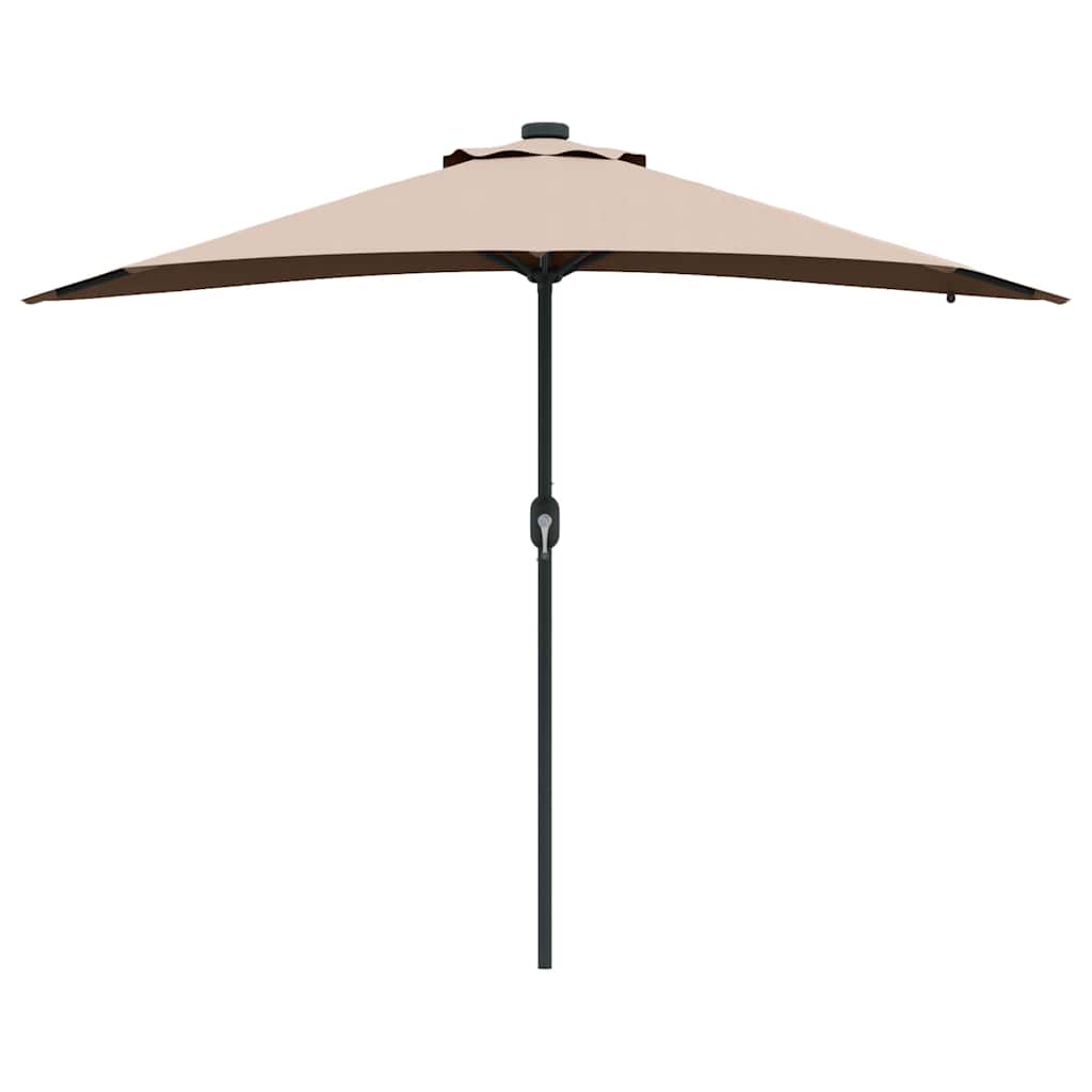 vidaXL Garden Parasol Taupe 294 x 150 x 223 cm Polyester and Steel