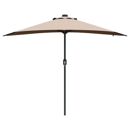 vidaXL Garden Parasol Taupe 294 x 150 x 223 cm Polyester and Steel