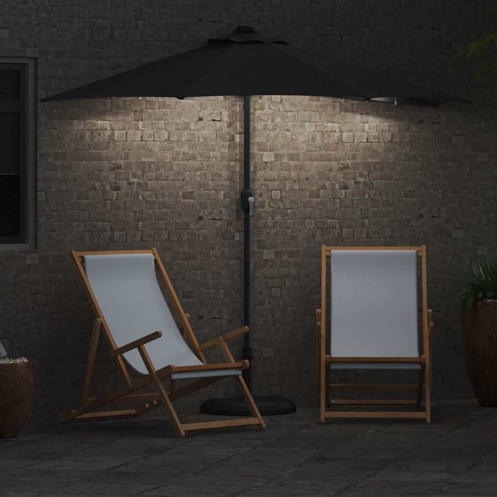 vidaXL Garden Parasol Black 294 x 150 x 223 cm Polyester and Steel